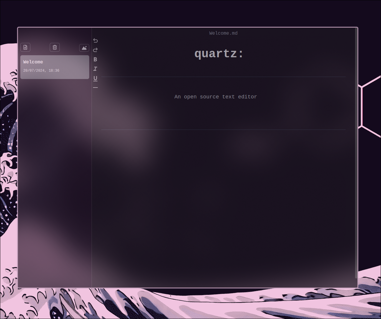 Image of Quartz text editor